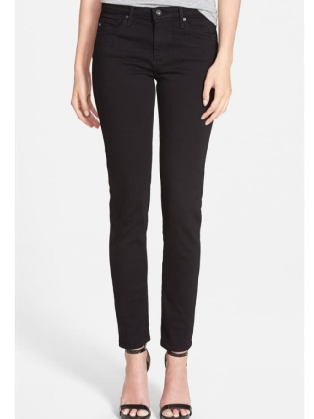 AG Adriano Goldschmied Prima Mid-Rise Black Cigarette Pants